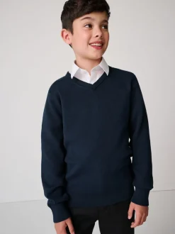 marine - Pull Clarks unisexe en maille pour l’école