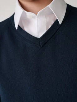 marine - Pull Clarks unisexe en maille pour l’école