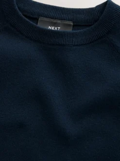 marine - Pull scolaire en maille à col rond (3-16ans)