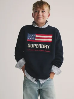 marine - Pull Superdry en maille