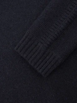 marine - Pulls Reiss Beech en laine mérinos mélangée à détails côtelés