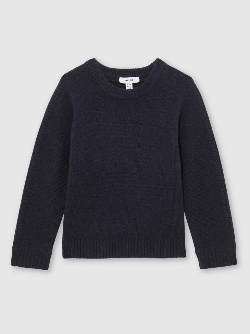 marine - Pulls Reiss Beech en laine mérinos mélangée à détails côtelés