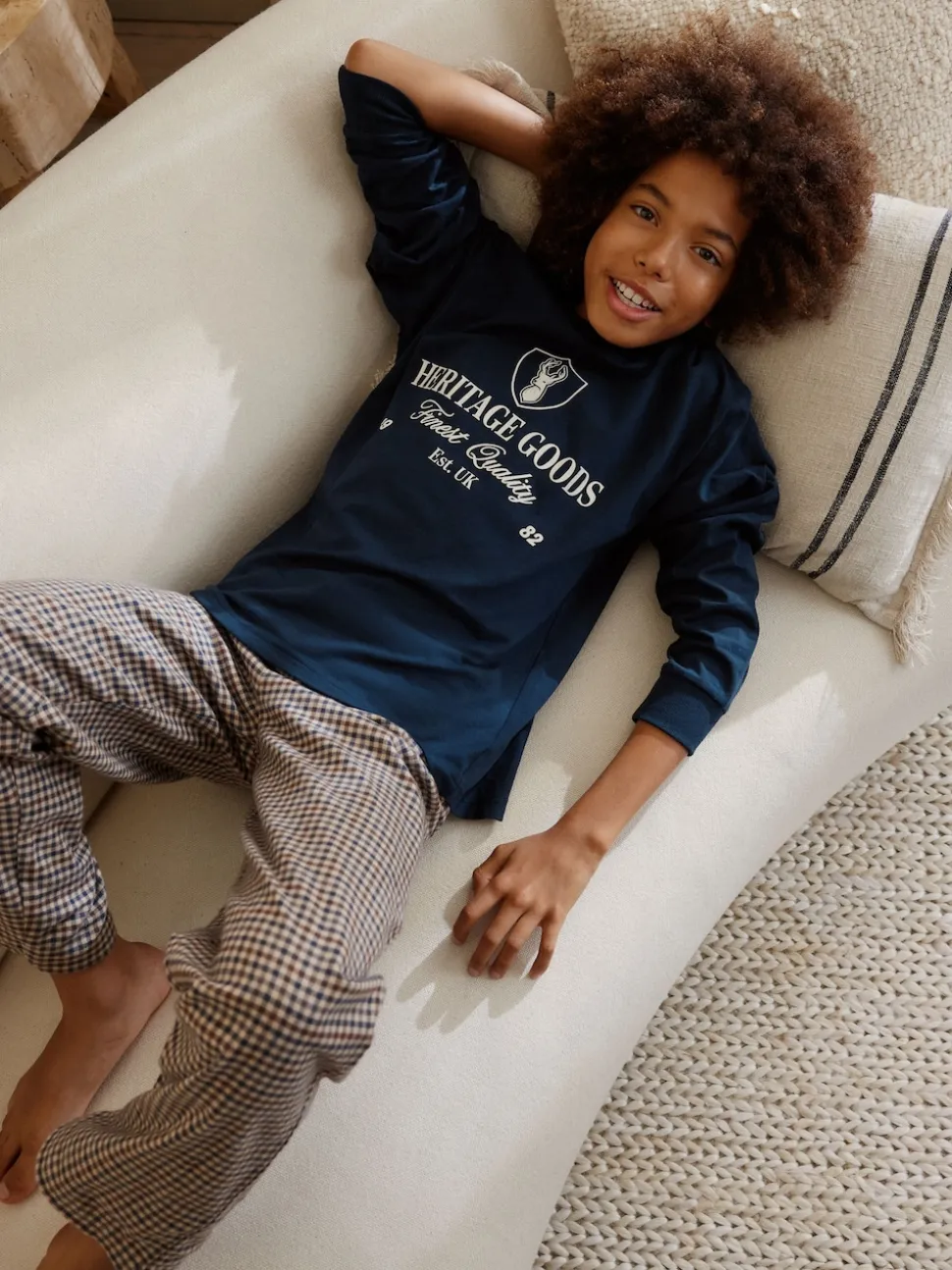 marine - Pyjama tissé simple (3-16ans)