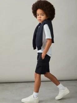 marine - Short cargo Reiss Oliver Premium en jersey interlock