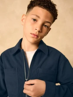 marine - Surchemise zippée en velours côtelé (3-16ans)