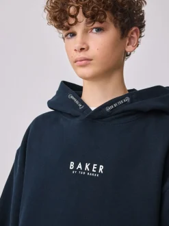 marine - Sweat à capuche Baker by Ted Baker épais à enfiler