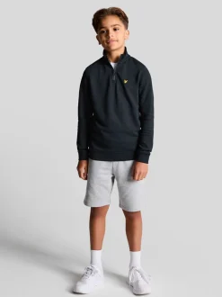 marine - Sweat-shirt Lyle & Scott demi-zippé en coton pour Garçons