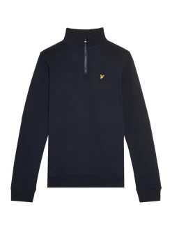 marine - Sweat-shirt Lyle & Scott demi-zippé en coton pour Garçons