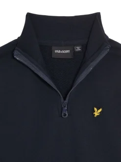 marine - Sweat-shirt Lyle & Scott demi-zippé en coton pour Garçons