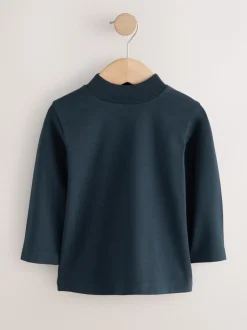 marine - T-shirt à manches longues et col de tortue (3mths-7yrs)
