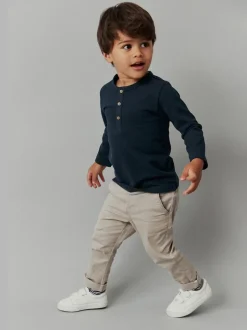marine - T-shirt à manches longues Henleys (3mths-7yrs)
