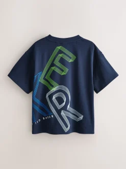 marine - T-shirt Baker by Ted Baker graphique lettre