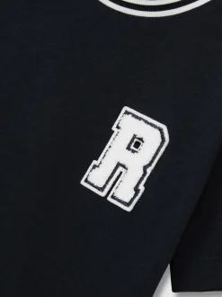 marine - T-shirt en coton Reiss Palmers avec écusson lettre