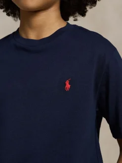 marine - T-shirt Polo Ralph Lauren jersey à manches courtes