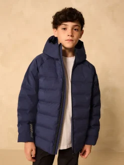 marine - Veste imperméable à capuche de poids moyen (3-17ans)