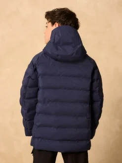 marine - Veste imperméable à capuche de poids moyen (3-17ans)