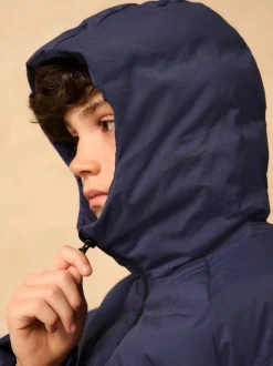 marine - Veste imperméable à capuche de poids moyen (3-17ans)