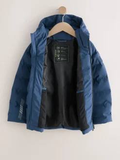 marine - Veste imperméable à capuche de poids moyen (3-17ans)