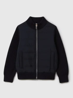 marine - Veste matelassée Reiss Trainer hybride avec fermeture éclair