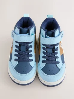 Marine Bluey - Baskets hautes à lacets élastiques à fermeture par contact