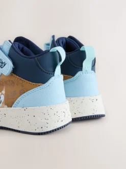 Marine Bluey - Baskets hautes à lacets élastiques à fermeture par contact