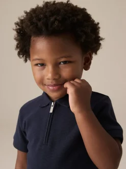 Marine Texturée - Ensemble polos et shorts de manches (3mois-7ans)