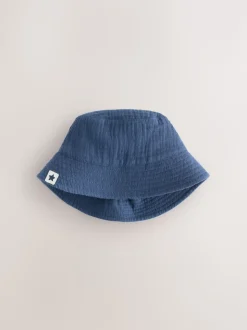 Marine/Blanc - Lot de 2 chapeaux de seau bébé (0mois à2ans)