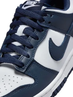 Marine/Blanc - Nike Youth Dunk Low Trainers
