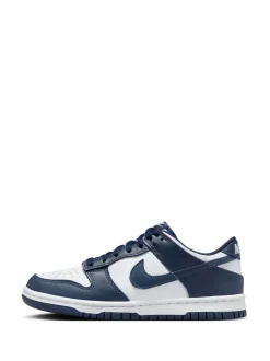 Marine/Blanc - Nike Youth Dunk Low Trainers