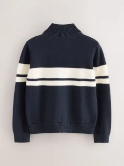 Marine/Blanc - Pull Superdry en maille