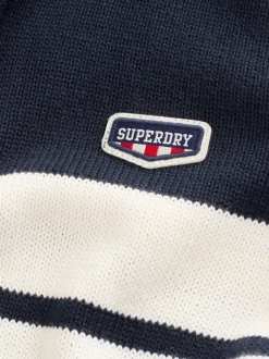 Marine/Blanc - Pull Superdry en maille