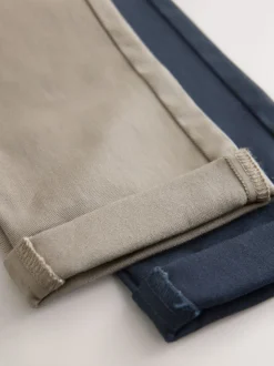 Marine/Pierre - Lot de 2 pantalons chino skinny extensible (3-17ans)