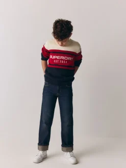 Marine/Rouge - Pull Superdry en maille