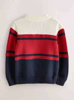 Marine/Rouge - Pull Superdry en maille