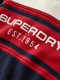 Marine/Rouge - Pull Superdry en maille