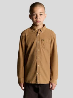 Marron - Chemise Lyle & Scott en velours côtelé pour garçons