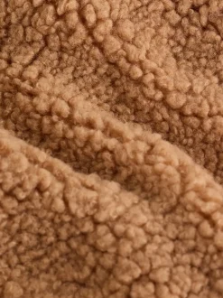 Marron - Combinaison bébé à capuche en peau de mouton