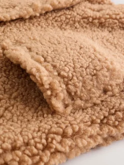 Marron - Combinaison bébé à capuche en peau de mouton