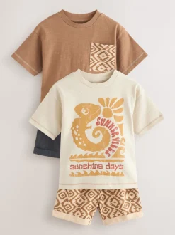 Marron - Ensemble t-shirt et short à manches courtes Lot de 2 (3mois à7ans) (3mois à7ans)