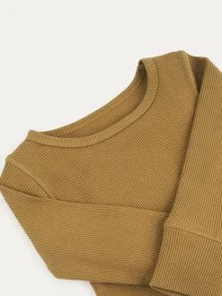 Marron - KIDLY By MORI pyjama stretch côtelé doux 100% coton