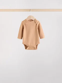 Marron - Lot de 5 bodies bébé à manches longues