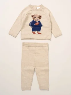 Marron - Rock-A-Bye Baby Boutique Ensemble pull et pantalon en maille ours véritable