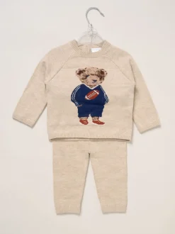 Marron - Rock-A-Bye Baby Boutique Ensemble pull et pantalon en maille ours véritable