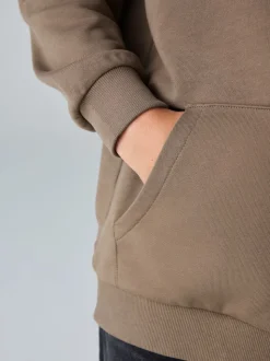 Marron - SmallSaints Oversized Underground Pullover Sweat-shirt à capuche