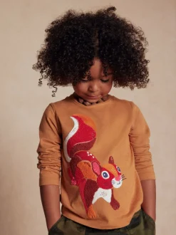 Marron - T-shirt Boden en boucle à manches longues