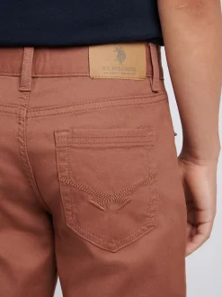 Marron - U.S. Polo Assn. Pantalon Bedford en velours côtelé 5 poches