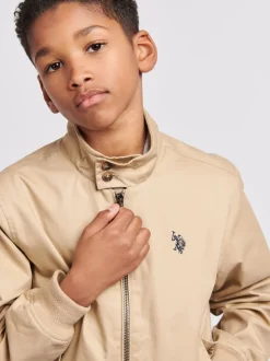 Marron - U.S. Polo Assn. Veste Harrington en sergé