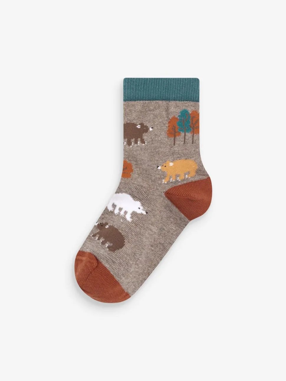 Marron Animal rayures - Paquet de chaussettes en coton riche 7