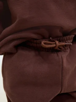 Marron chocolat - Ensemble sweat et Joggings imprimé à Col rond (3mois-7ans)