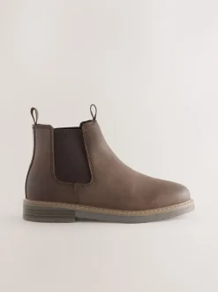 Marron chocolat - Leather Chelsea Boots